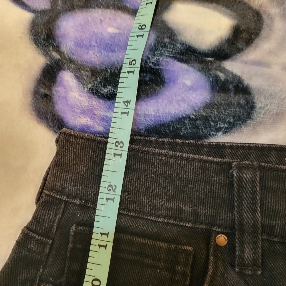 Pacsun Black Floral Distressed Denim Skirt Coquette Feminine Casual | 24 - Picture 7 of 7